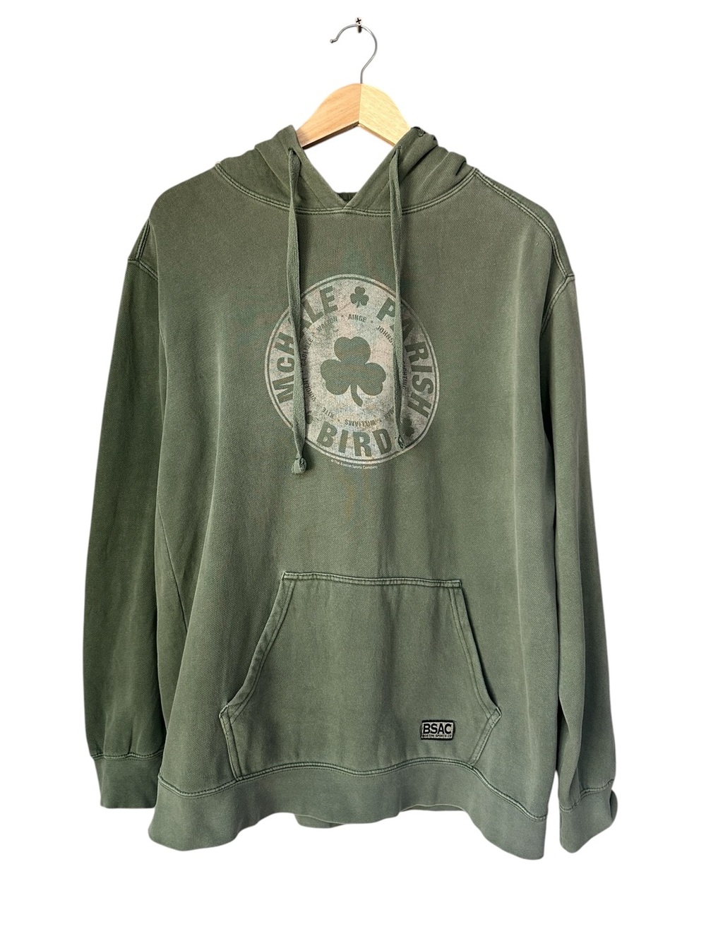 VINTAGE BOSTON CELTICS Bird McHale Parish Green Hoodie, Medium, RARE